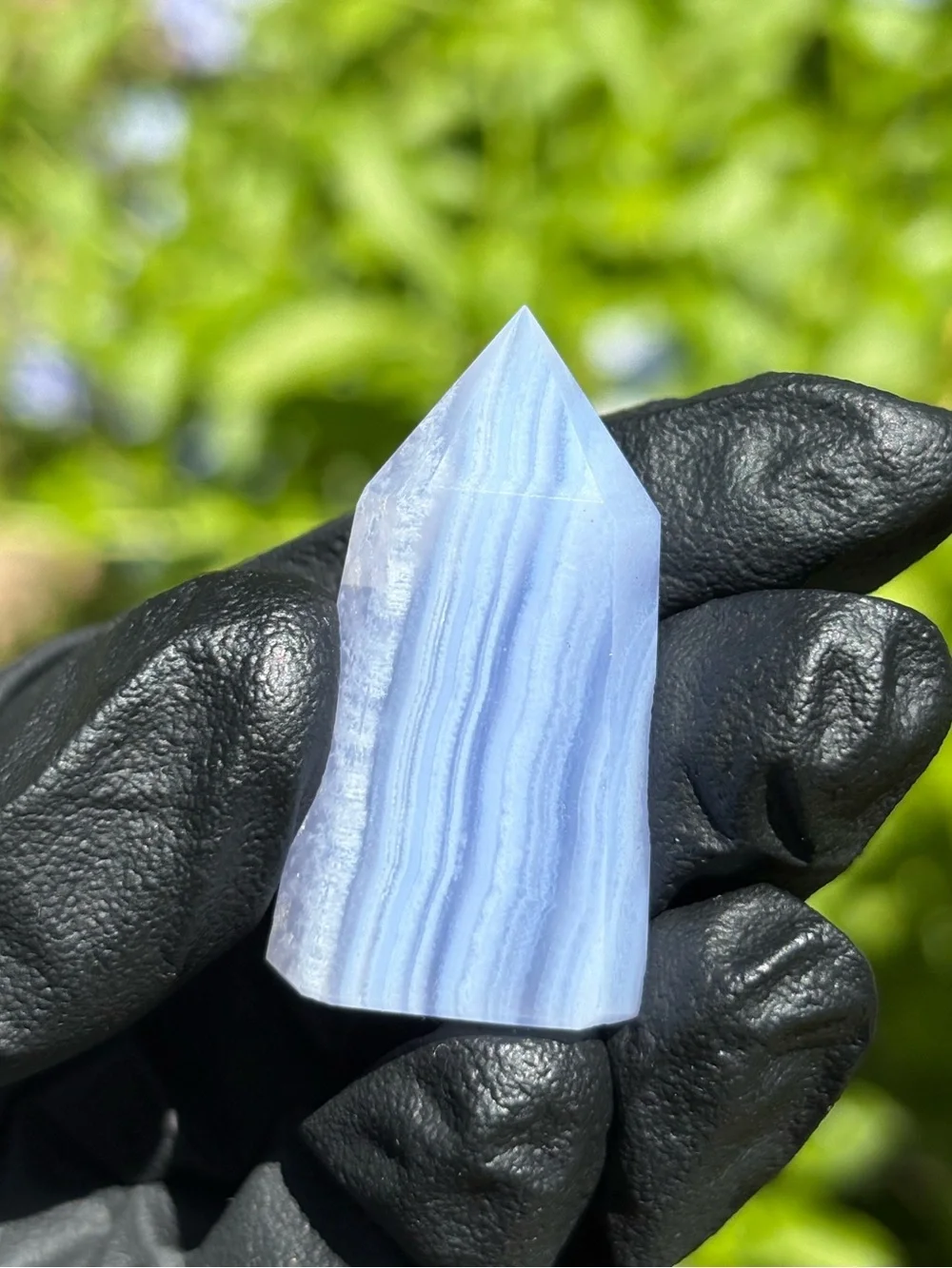Small Blue Lace Agate Crystal Tower